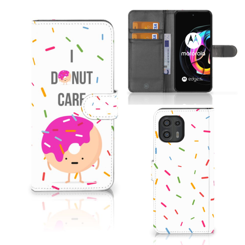 Motorola Edge 20 Lite Book Cover Donut Roze