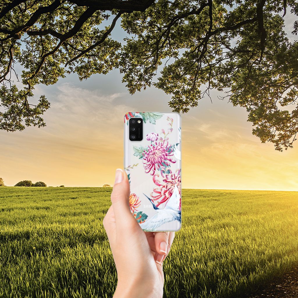 Samsung Galaxy A41 TPU Hoesje Bird Flowers B2C Telecom