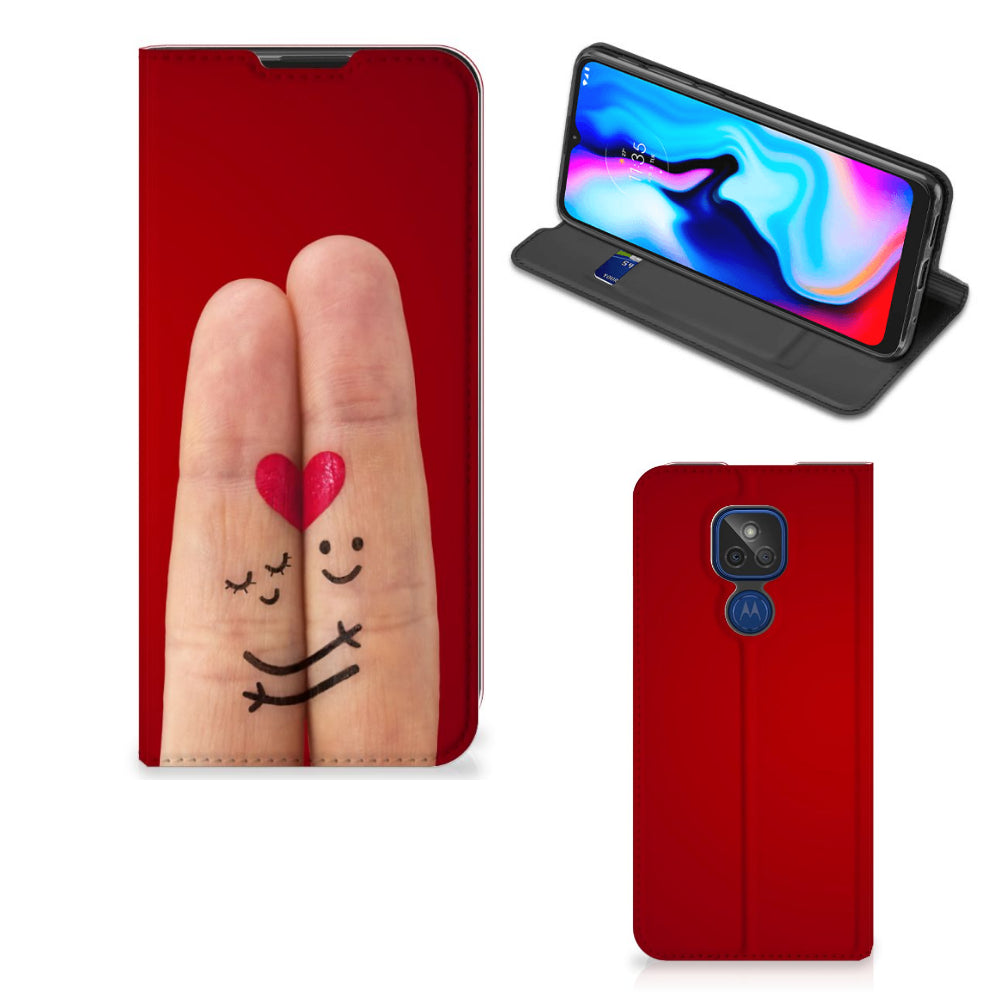 Motorola Moto G9 Play Hippe Standcase Liefde - Origineel Romantisch Cadeau