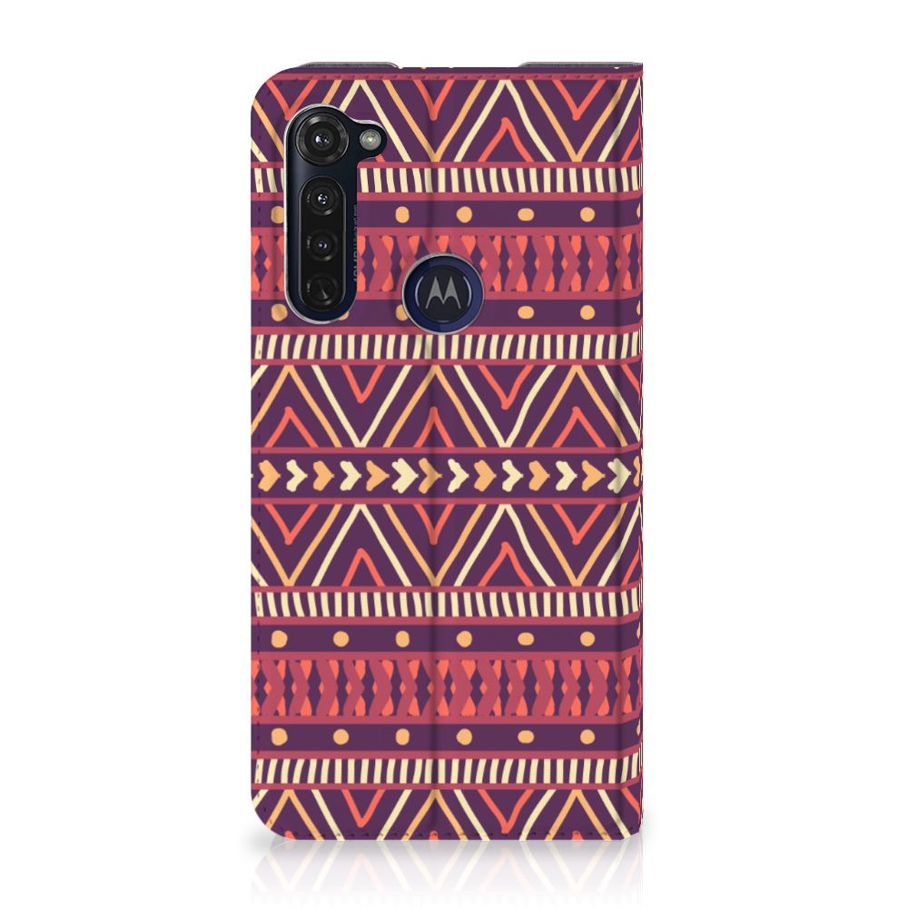 Motorola Moto G Pro Hoesje met Magneet Aztec Paars - B2C Telecom