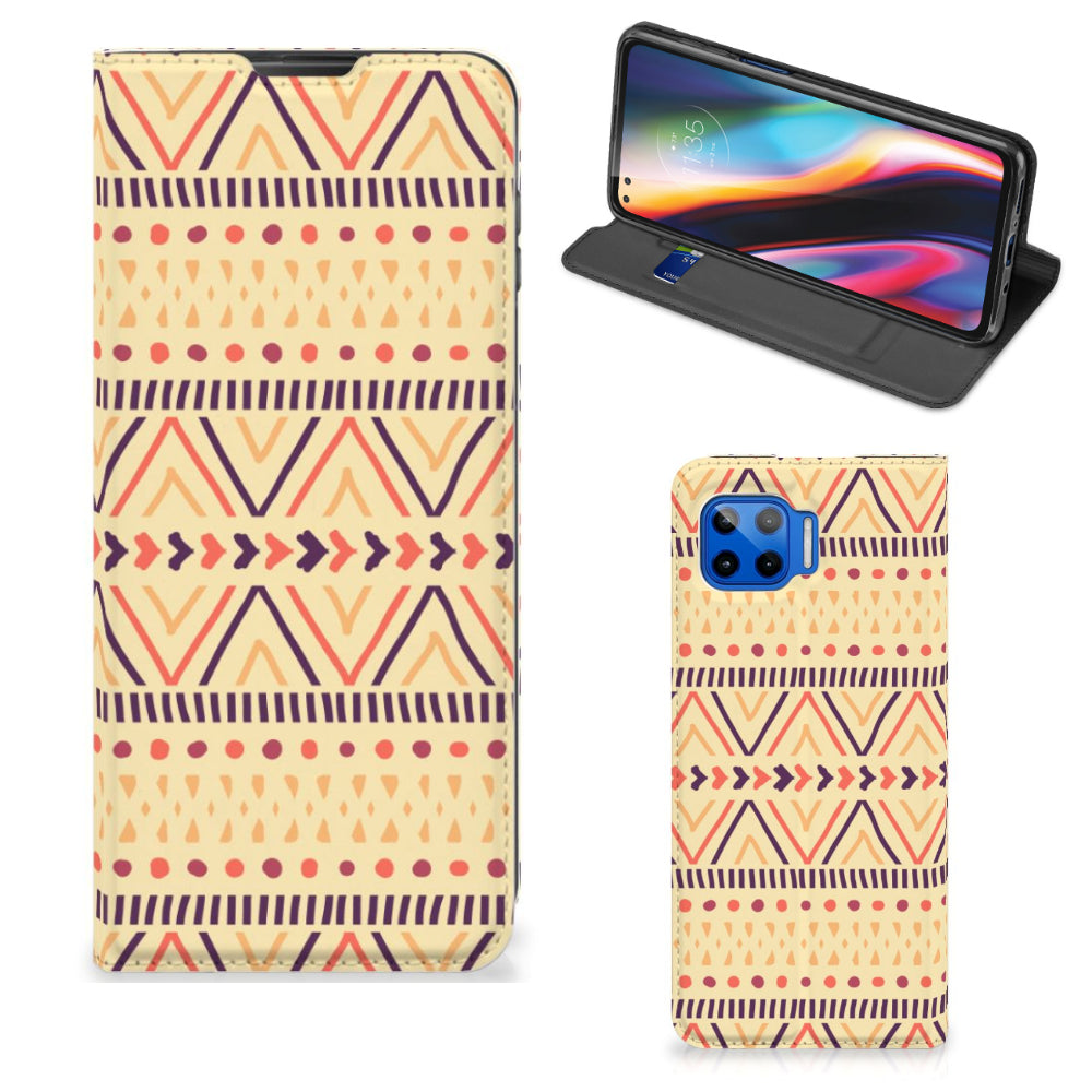 Motorola Moto G 5G Plus Hoesje met Magneet Aztec Yellow