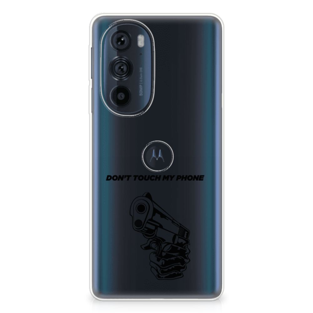 Motorola Edge 30 Pro Silicone-hoesje Gun Don't Touch My Phone B2C Telecom