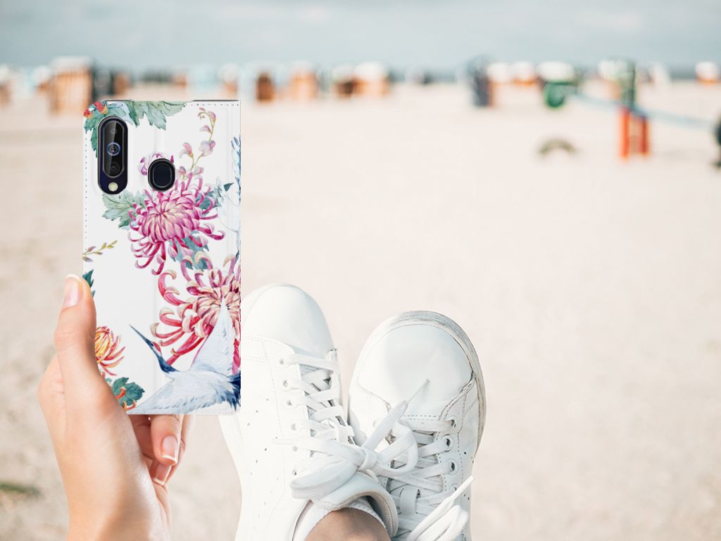 Samsung Galaxy A60 Hoesje maken Bird Flowers