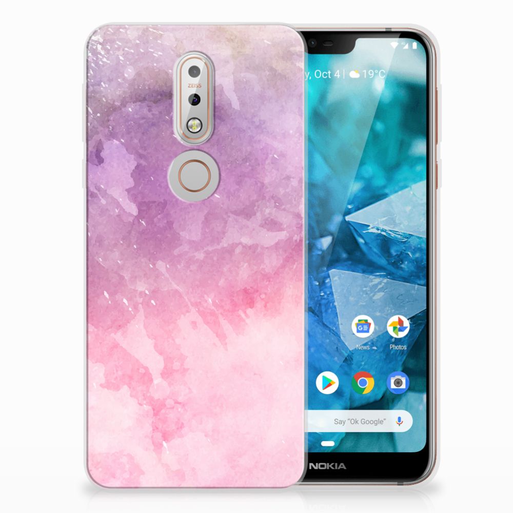 Hoesje maken Nokia 7.1 Pink Purple Paint