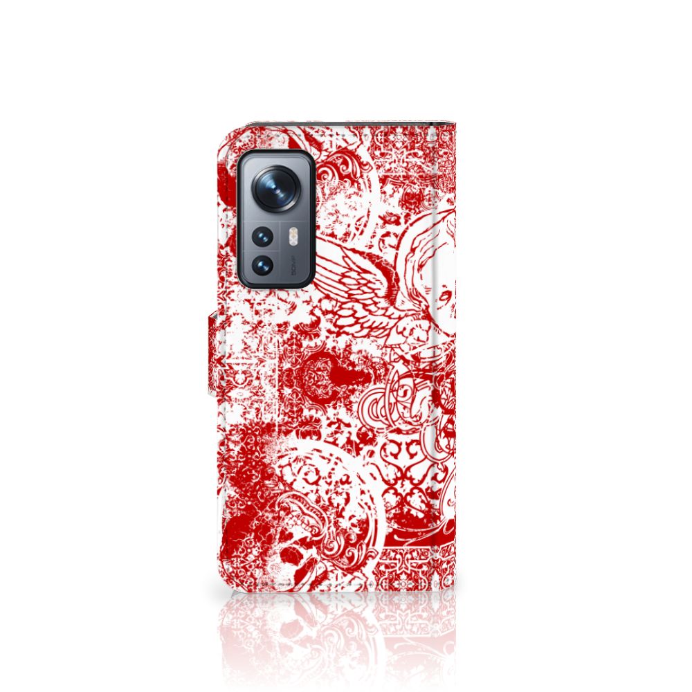 Telefoonhoesje met Naam Xiaomi 12 | 12X Angel Skull Rood