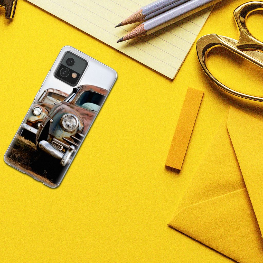 Motorola Moto G72 Siliconen Hoesje met foto Vintage Auto B2C Telecom
