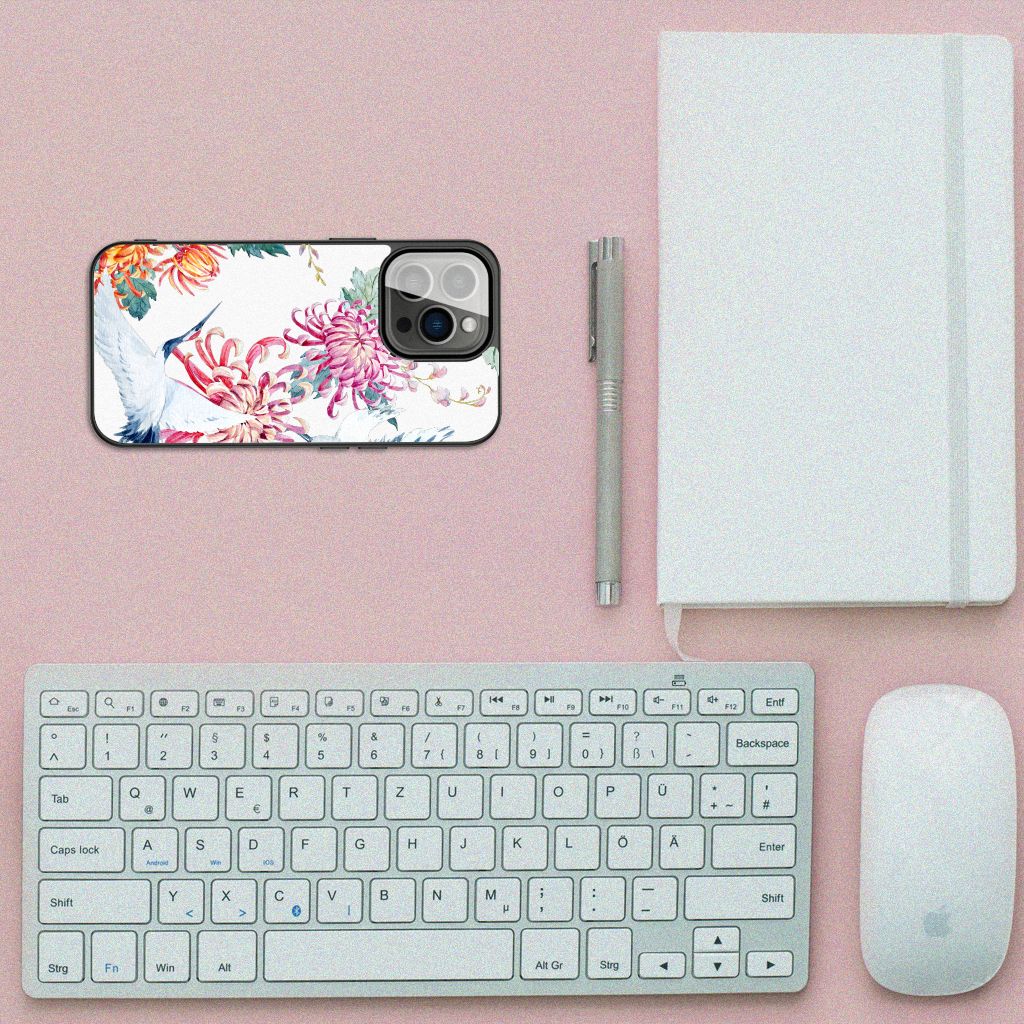 iPhone 13 Pro Dierenprint Telefoonhoesje Bird Flowers B2C Telecom