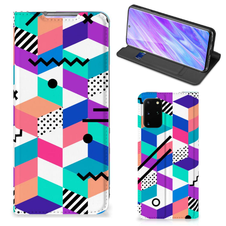 Samsung Galaxy S20 Plus Stand Case Blokken Kleurrijk