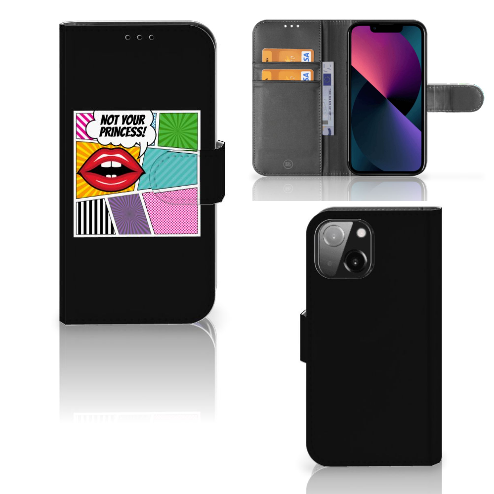 iPhone 13 Mini Wallet Case met Pasjes Popart Princess