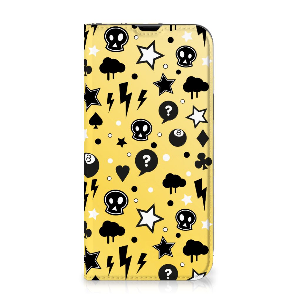 Mobiel BookCase iPhone 13 Pro Max Punk Geel - B2C Telecom