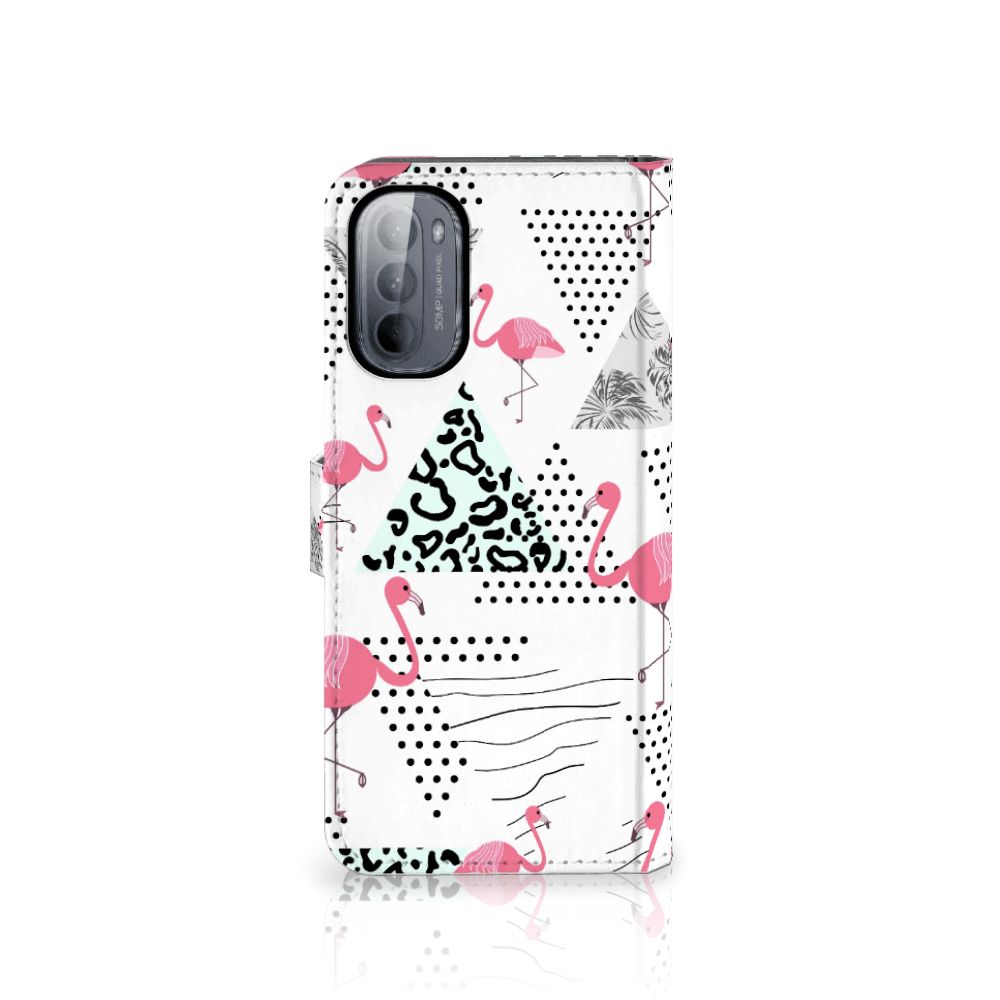 Motorola Moto G31 | G41 Telefoonhoesje met Pasjes Flamingo Triangle