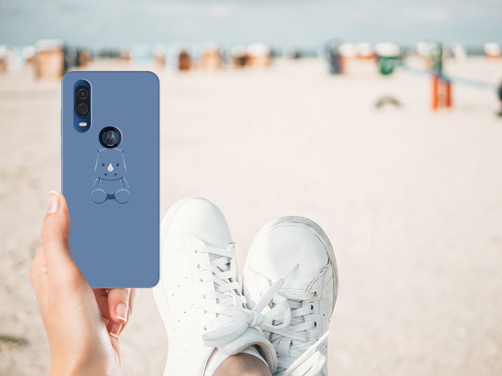 Motorola One Vision Telefoonhoesje met Naam Baby Rhino