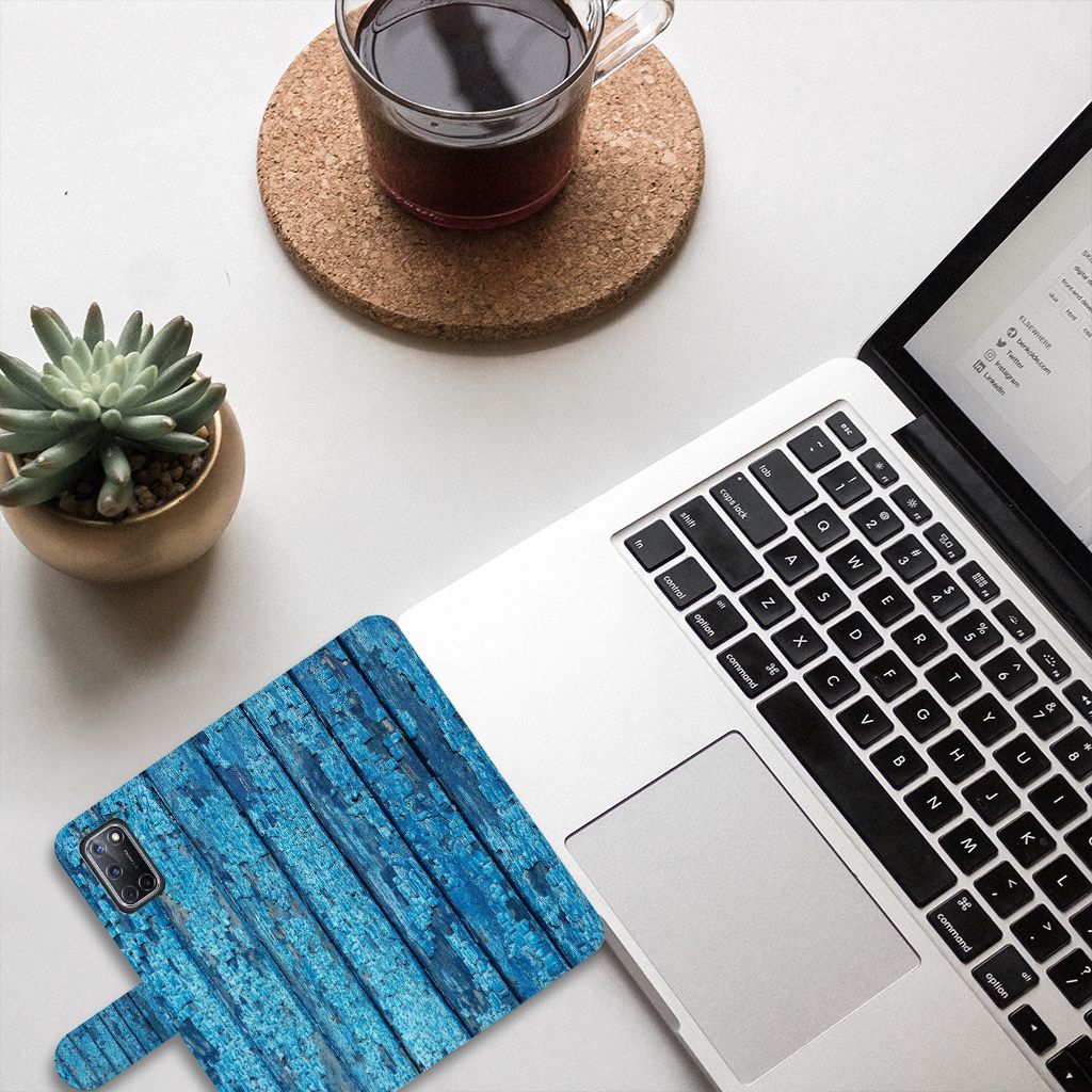 OPPO A72 | OPPO A52 Book Style Case Wood Blue