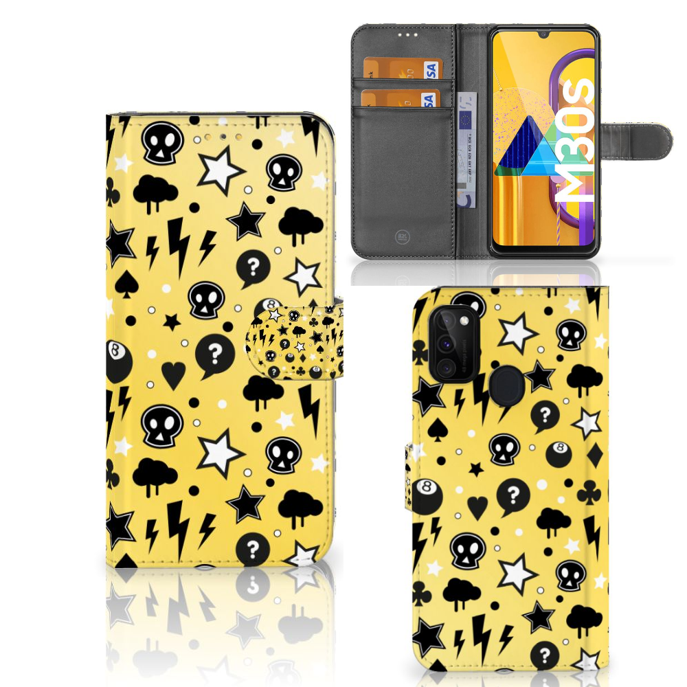 Telefoonhoesje met Naam Samsung Galaxy M21 | M30s Punk Geel