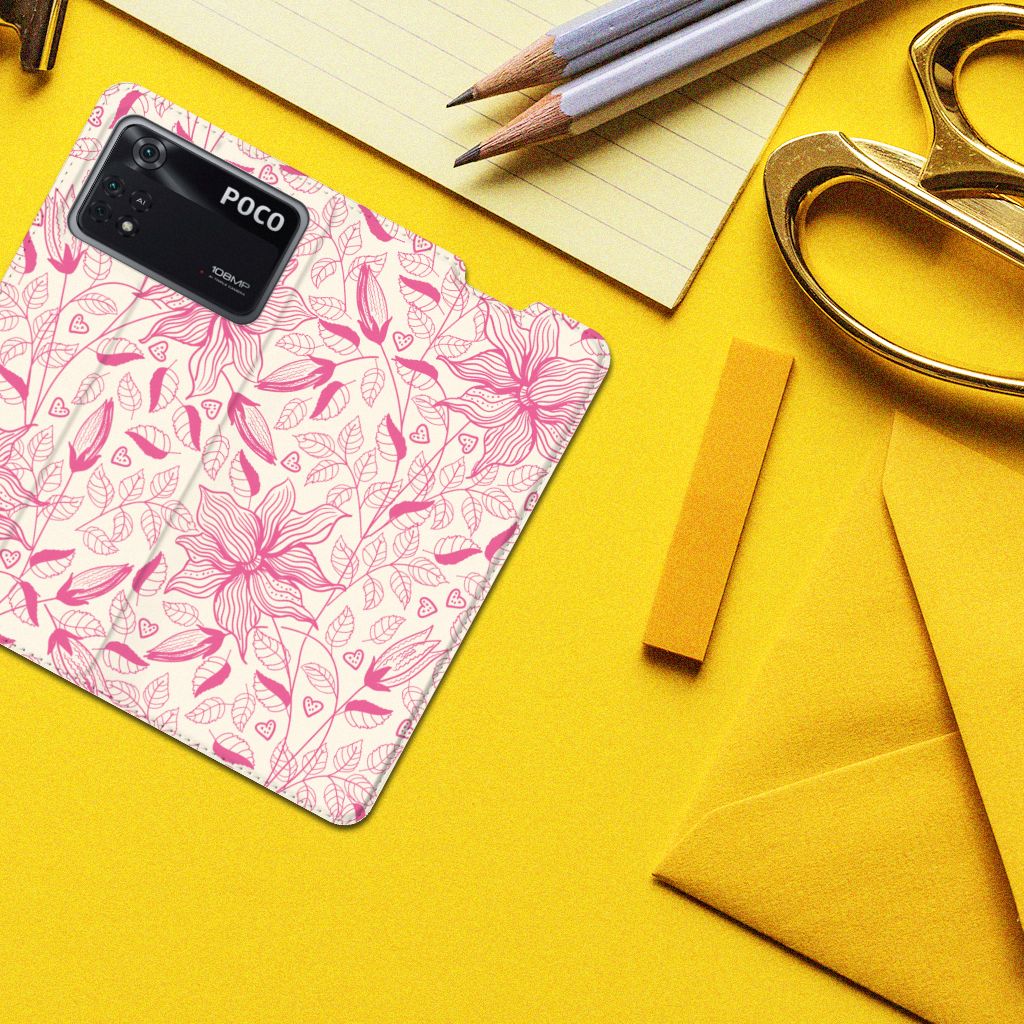 Poco X4 Pro 5G Smart Cover Pink Flowers - B2C Telecom