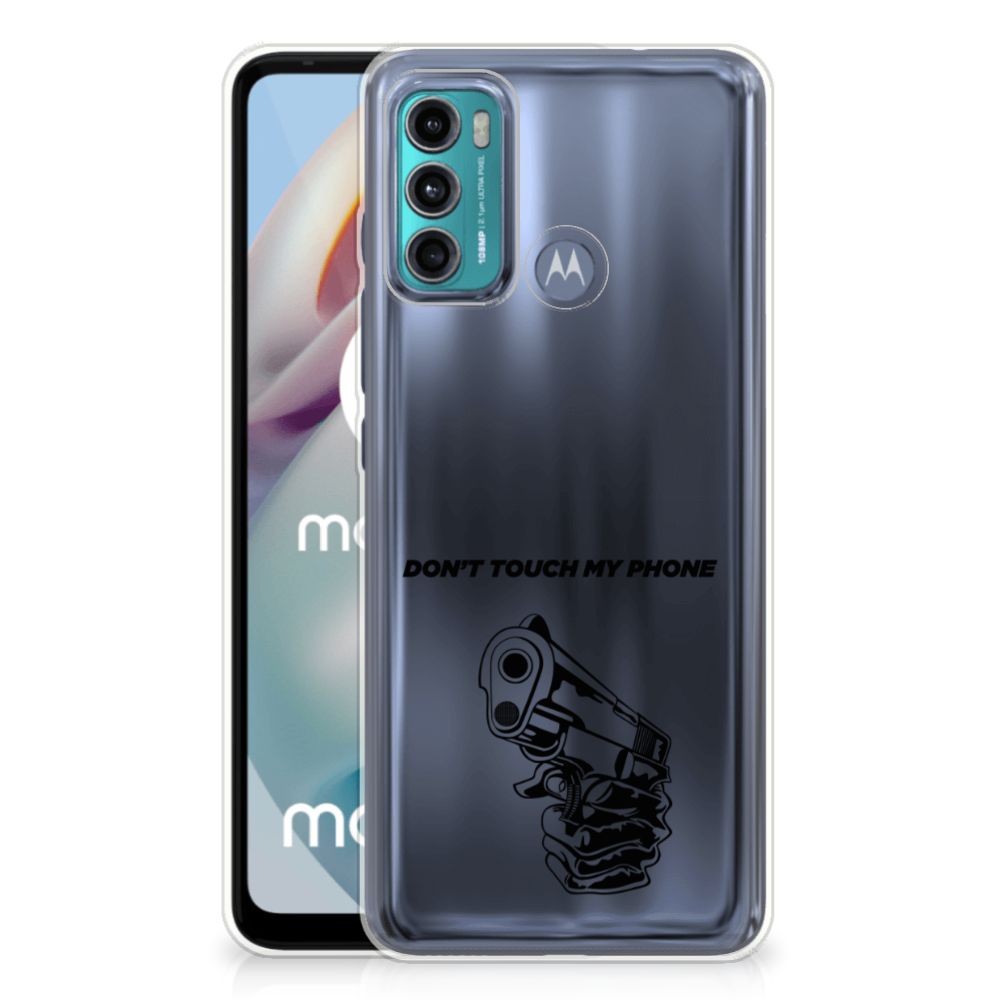 Motorola Moto G60 Silicone-hoesje Gun Don't Touch My Phone B2C Telecom