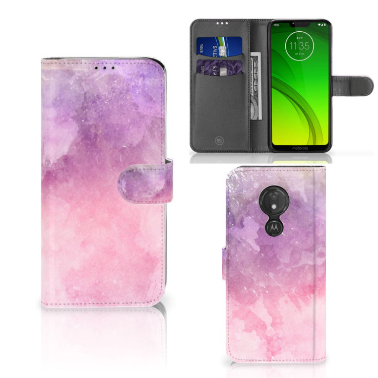 Hoesje Motorola Moto G7 Power Pink Purple Paint