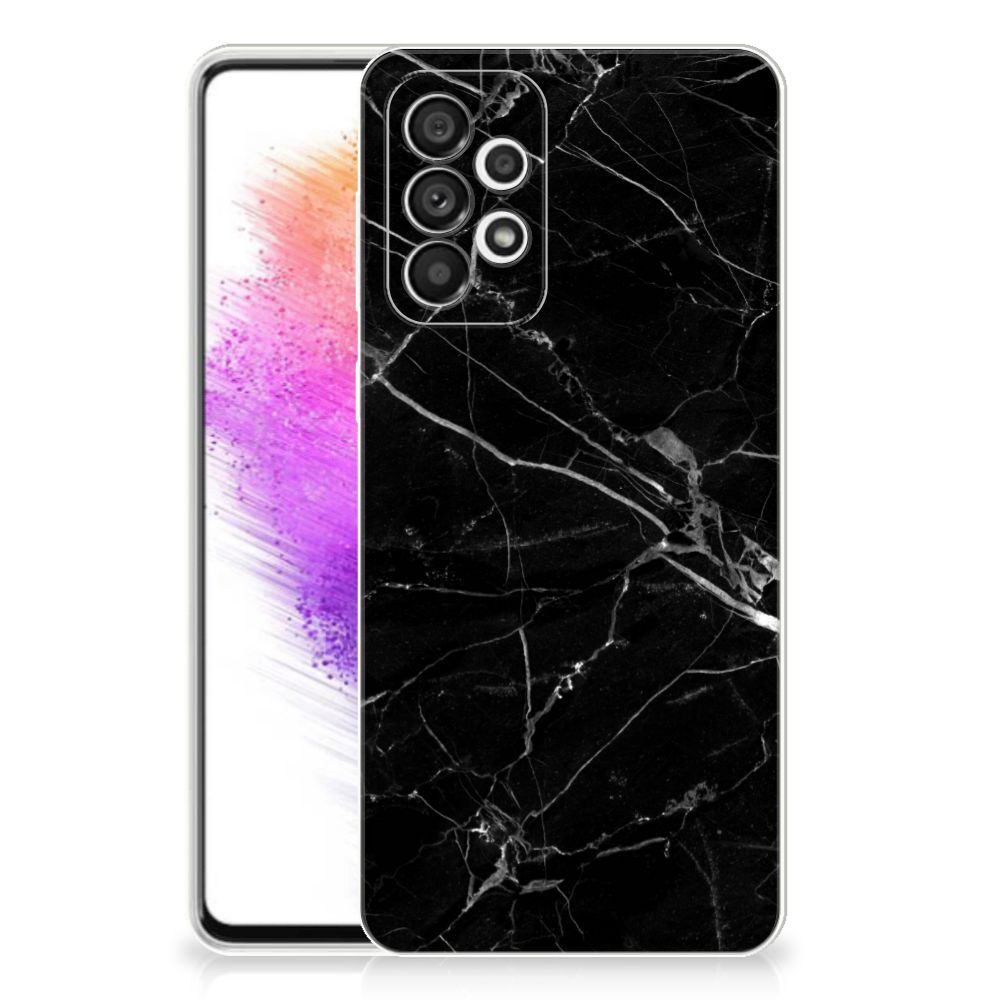 Samsung Galaxy A73 5G TPU Siliconen Hoesje Marmer Zwart - Origineel Cadeau Vader B2C Telecom