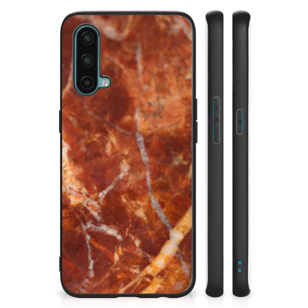 OnePlus Nord CE 5G Marmeren Print Telefoonhoesje Marmer Bruin B2C Telecom