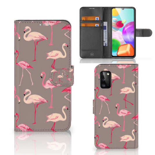 Samsung Galaxy A41 Telefoonhoesje met Pasjes Flamingo