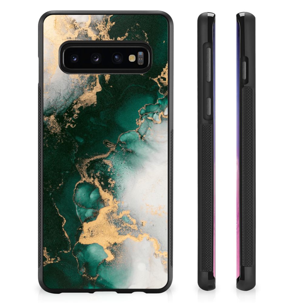 Gripcase voor Samsung Galaxy S10+ Marmer Groen