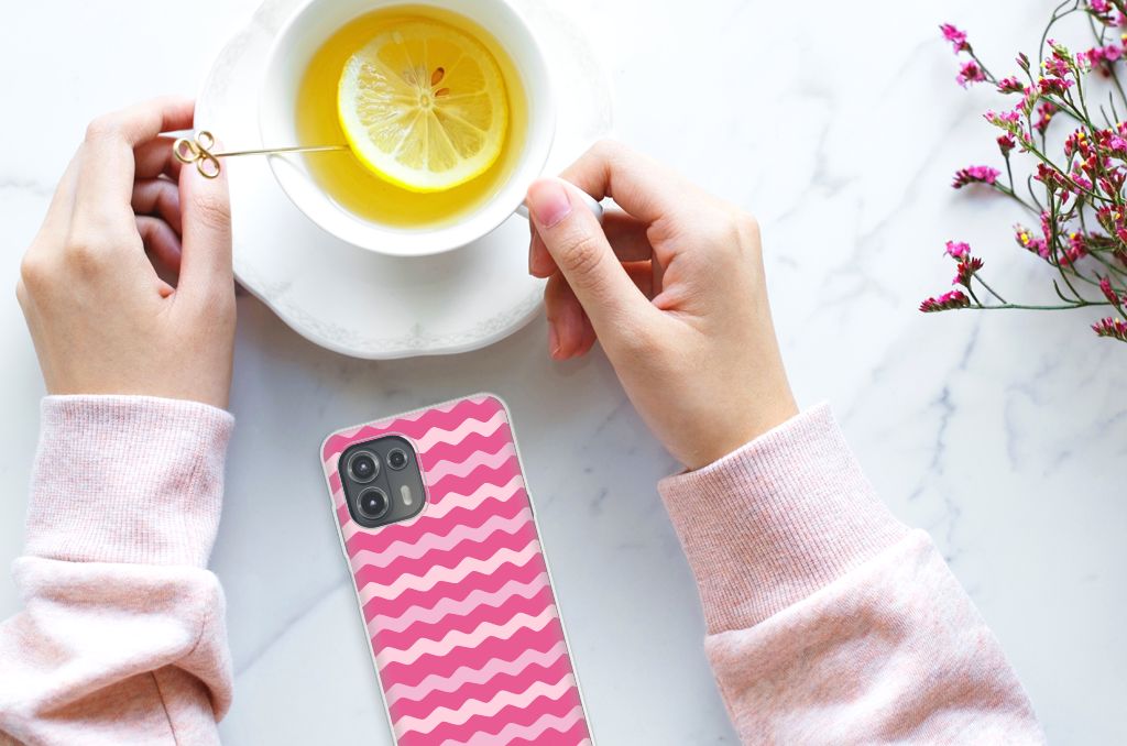 Motorola Edge 20 Lite TPU bumper Waves Pink B2C Telecom