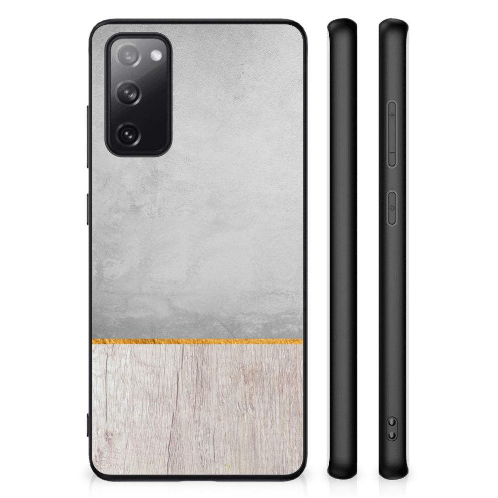 Samsung Galaxy S20 FE Houten Print Telefoonhoesje Wood Concrete B2C Telecom