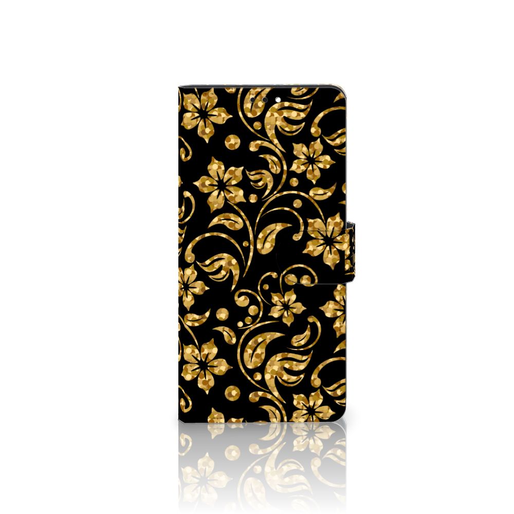 Xiaomi Redmi Note 10 Pro Hoesje Gouden Bloemen