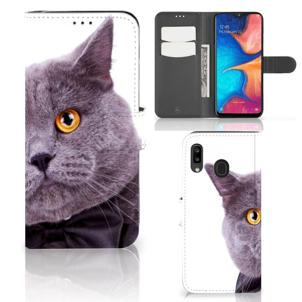 Samsung Galaxy A30 Telefoonhoesje met Pasjes Kat
