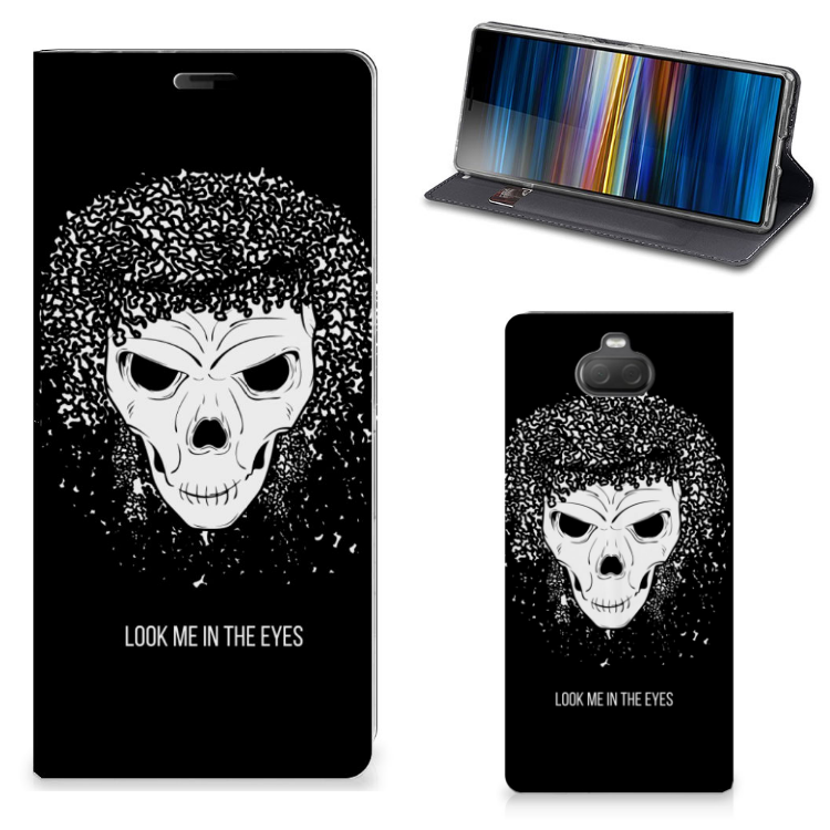 Mobiel BookCase Sony Xperia 10 Plus Skull Hair