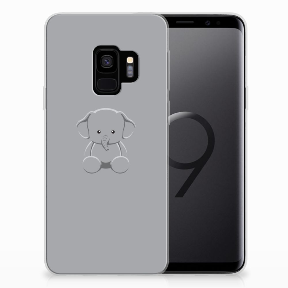 Samsung Galaxy S9 Telefoonhoesje met Naam Grijs Baby Olifant