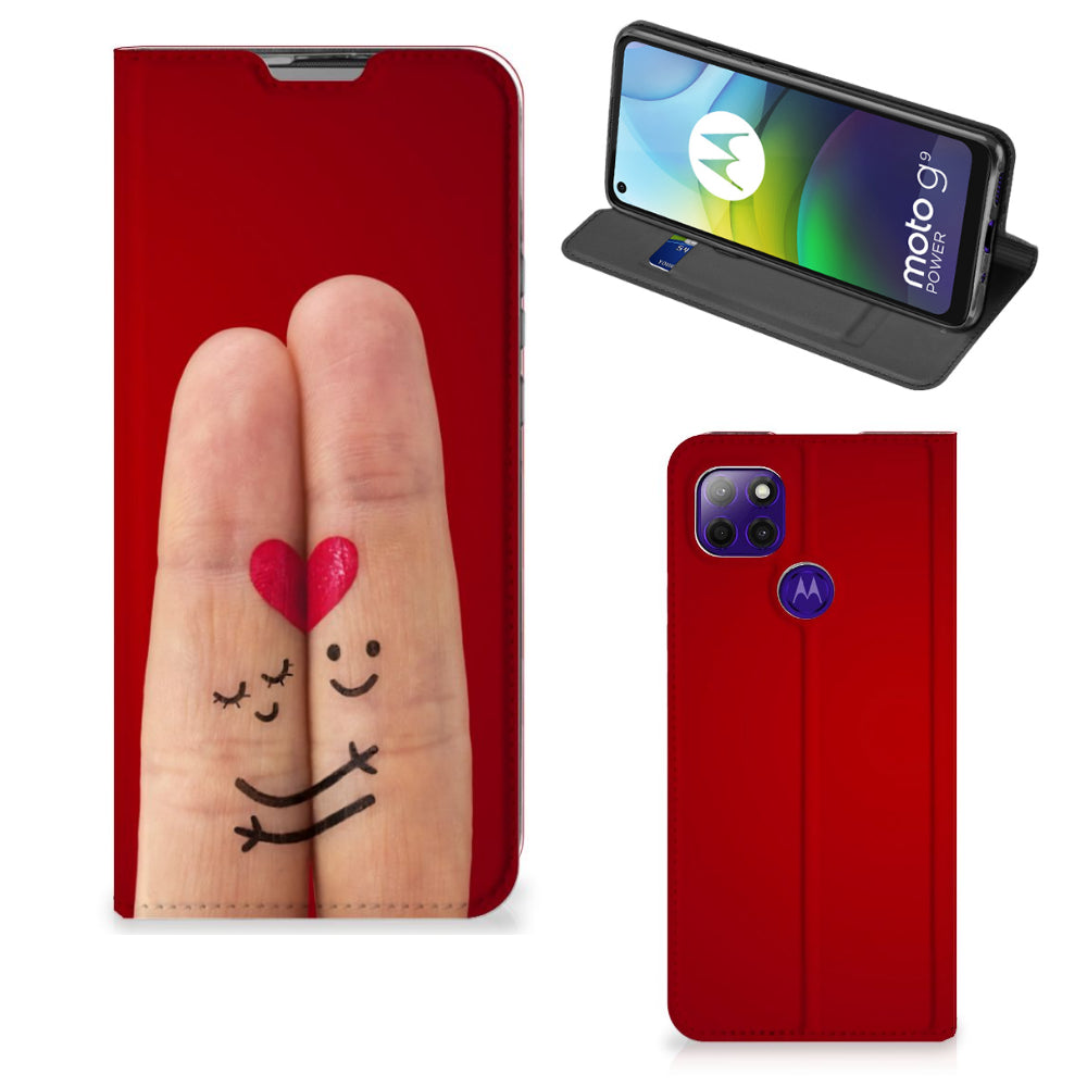 Motorola Moto G9 Power Hippe Standcase Liefde - Origineel Romantisch Cadeau