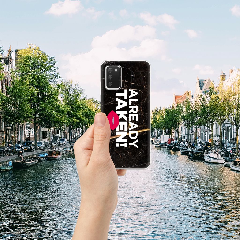 Samsung Galaxy A03S Siliconen hoesje met naam Already Taken Black