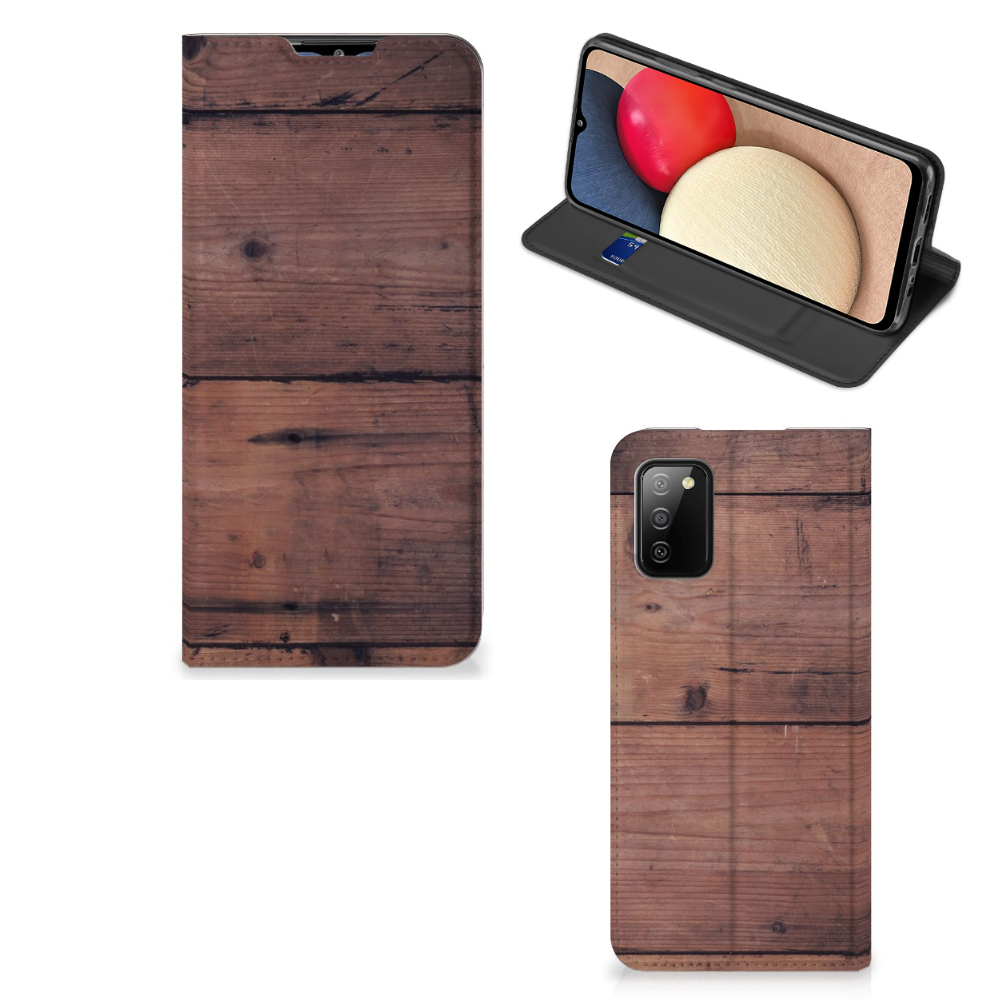 Samsung Galaxy M02s | A02s Book Wallet Case Old Wood - B2C Telecom