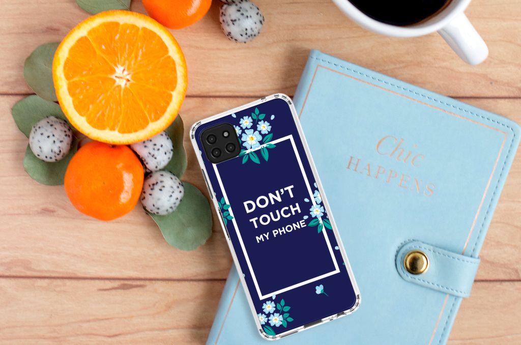 Samsung Galaxy A22 5G Anti Shock Case Flowers Blue DTMP B2C Telecom