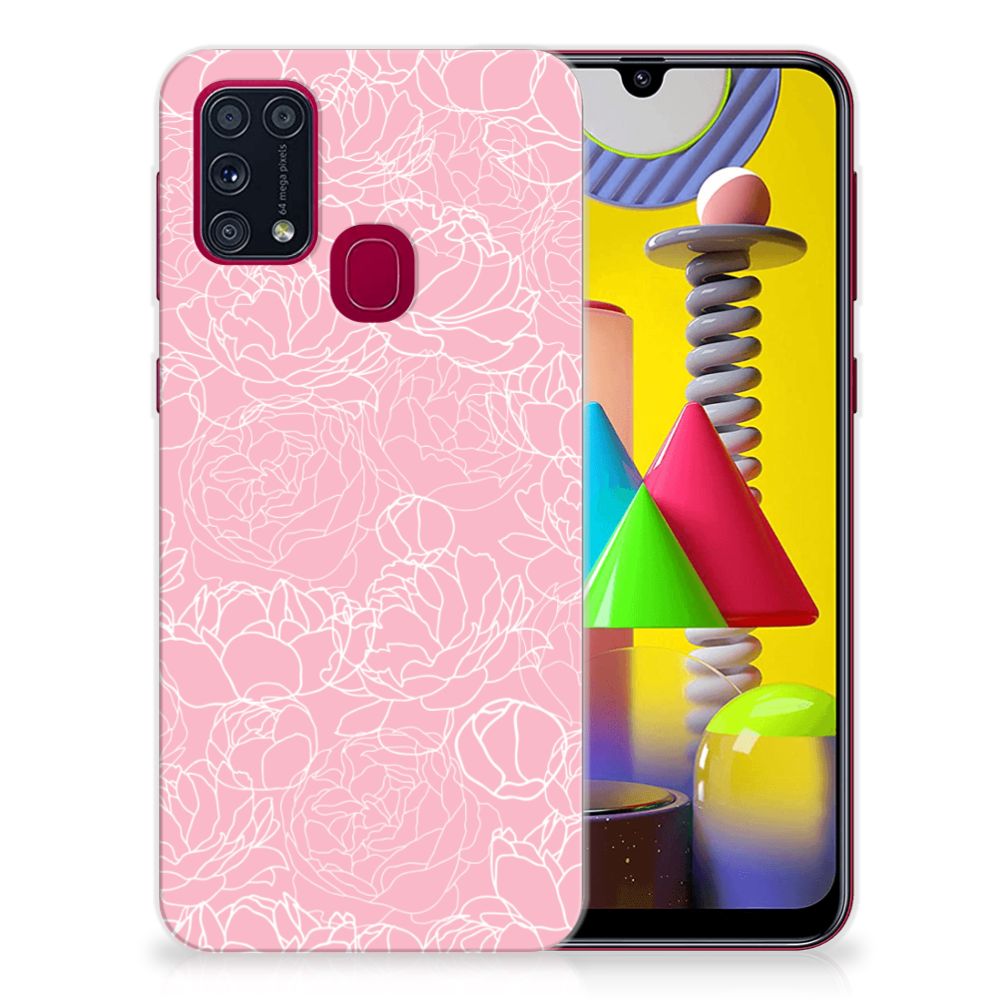 Samsung Galaxy M31 TPU Case White Flowers B2C Telecom