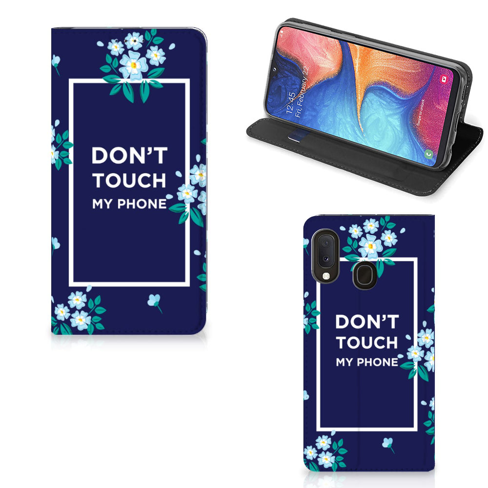 Samsung Galaxy A20e Design Case Flowers Blue DTMP