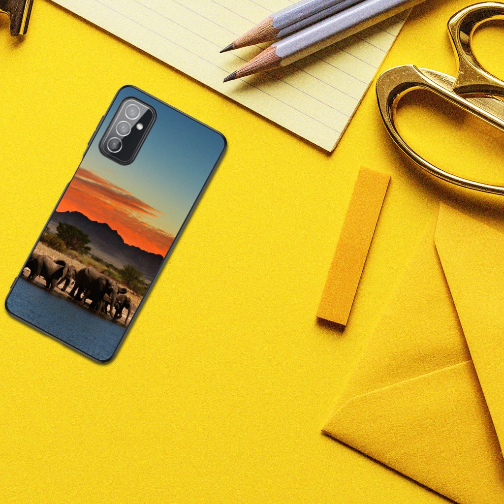 Samsung Galaxy M52 Dierenprint Telefoonhoesje Olifanten B2C Telecom