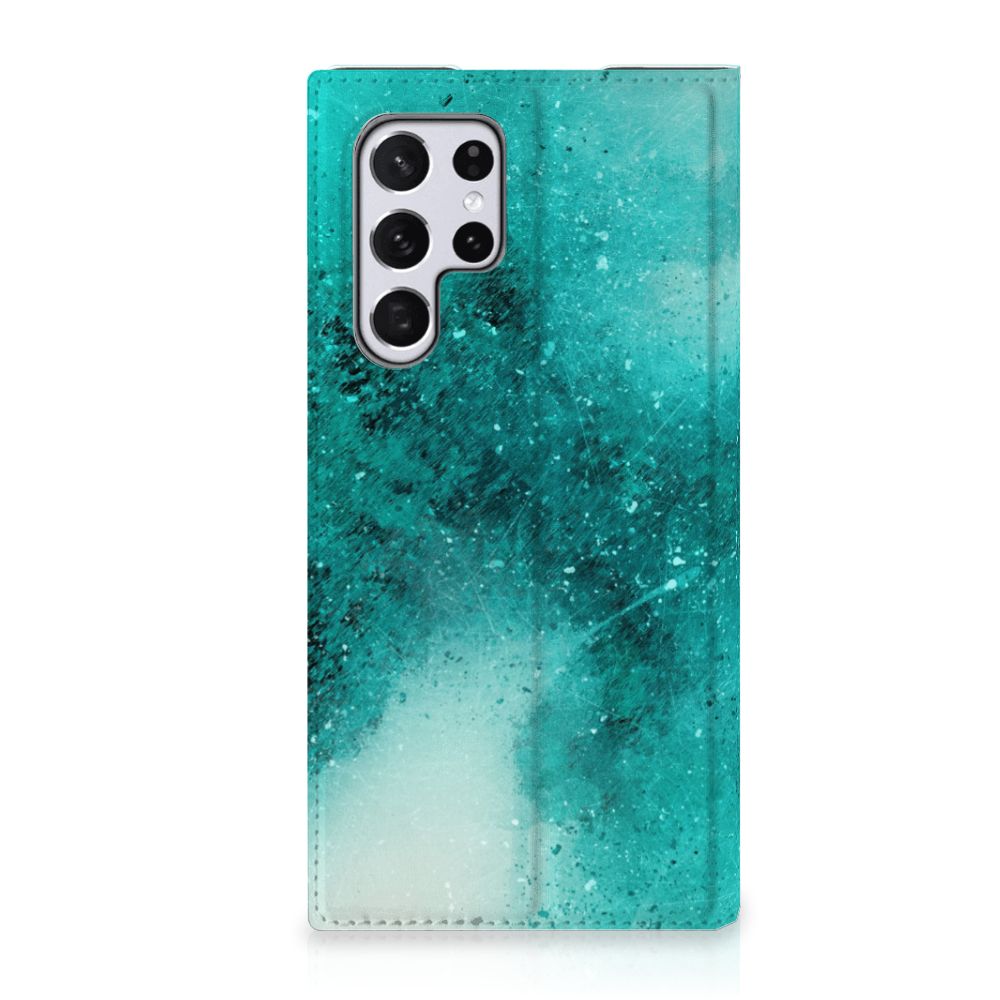 Bookcase Samsung Galaxy S22 Ultra Painting Blue - B2C Telecom