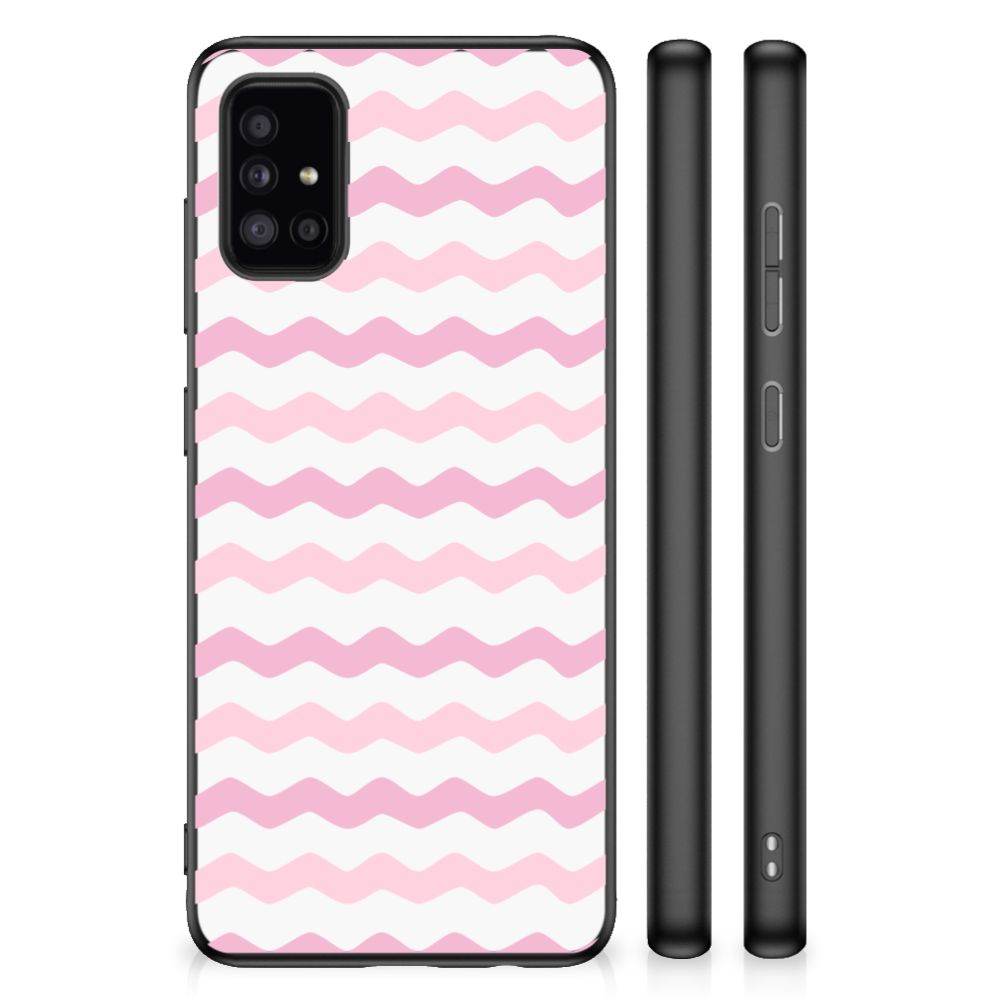 Samsung Galaxy A51 Bumper Case Waves Roze