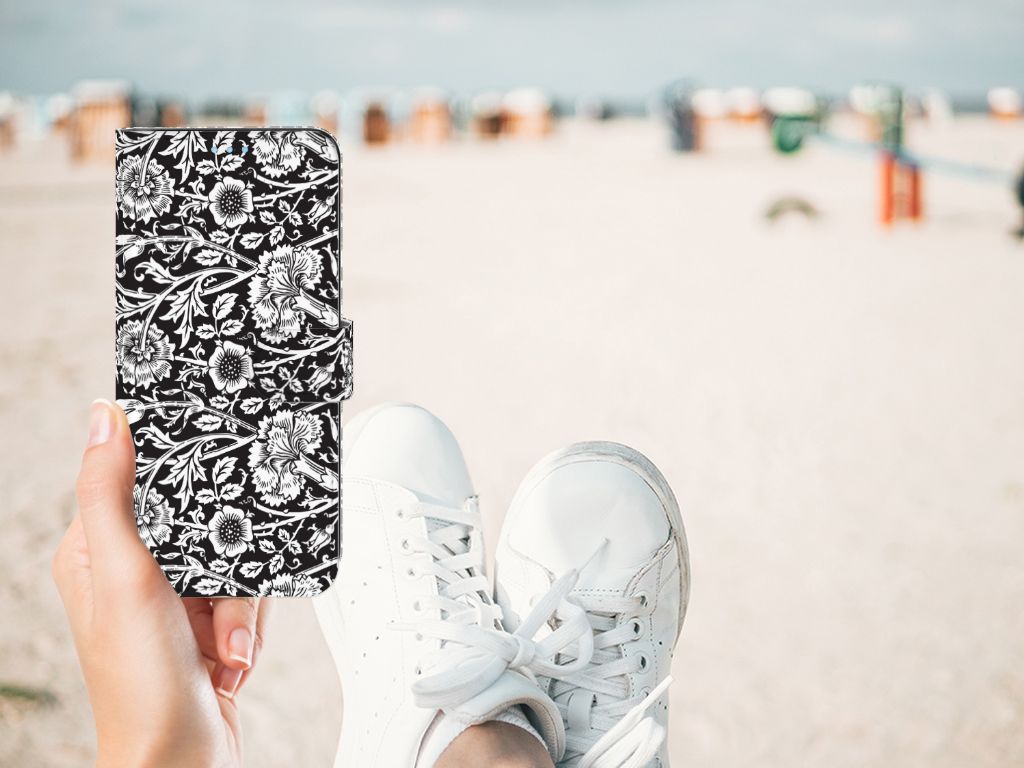 OPPO A74 4G Hoesje Black Flowers