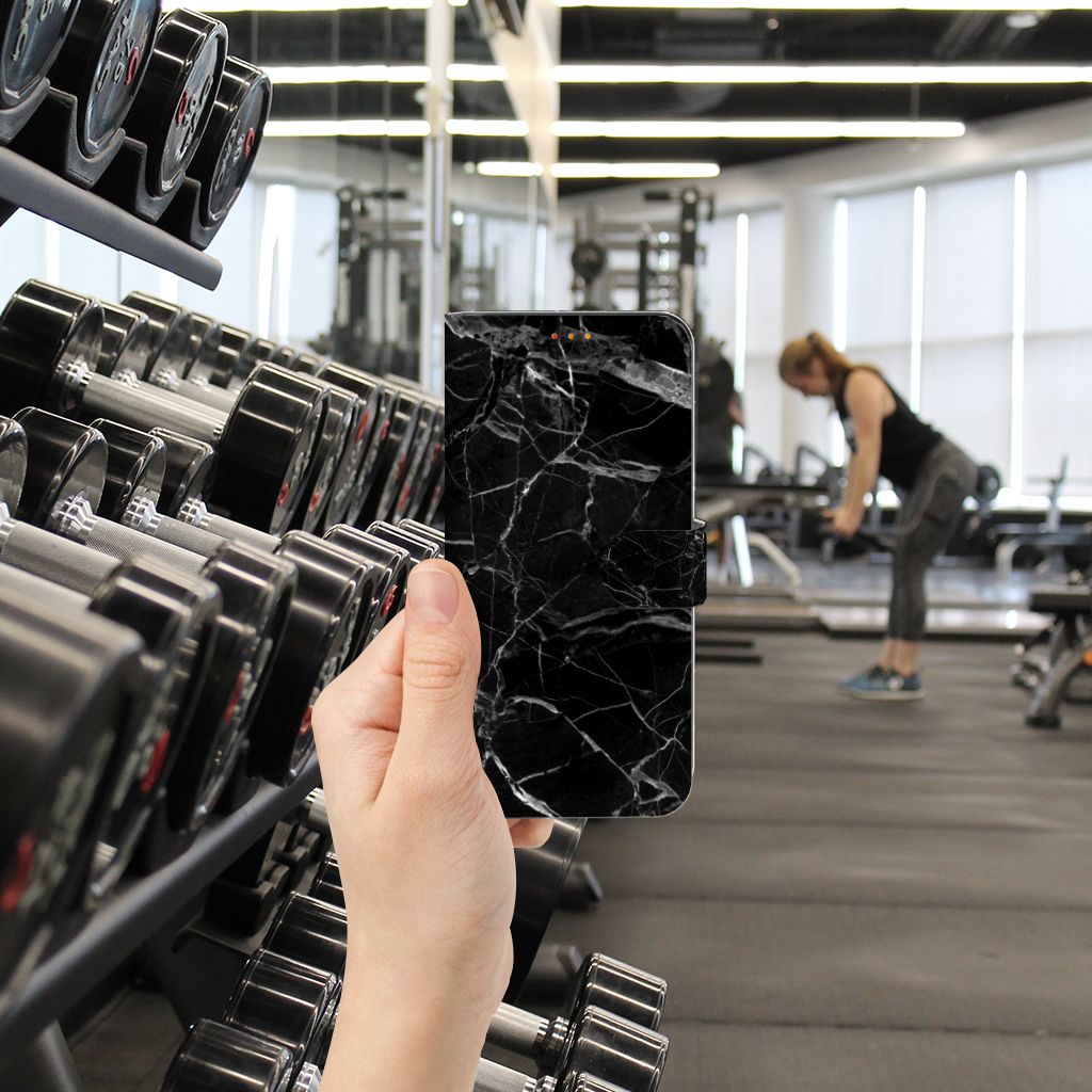 Poco F3 | Xiaomi Mi 11i Bookcase Marmer Zwart - Origineel Cadeau Vader