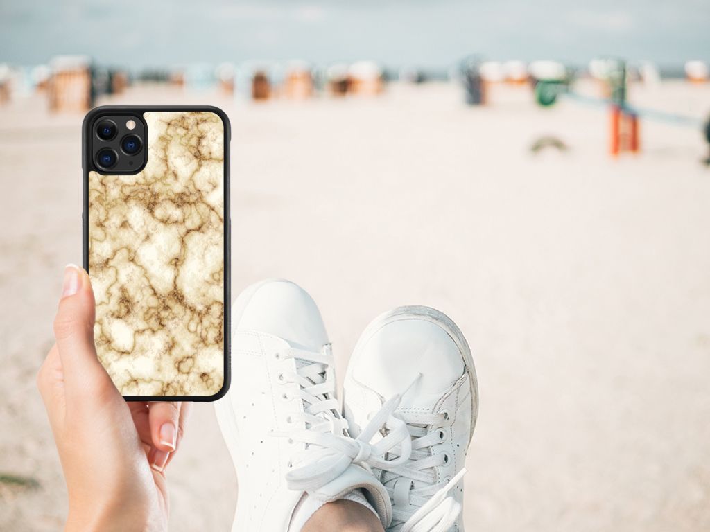 Apple iPhone 11 Pro Max Gripcase Marmer Goud B2C Telecom
