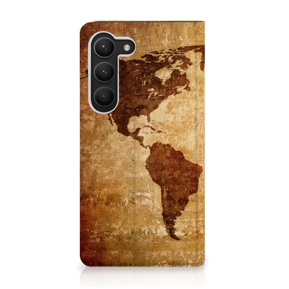 Samsung Galaxy S23 Book Cover Wereldkaart - B2C Telecom