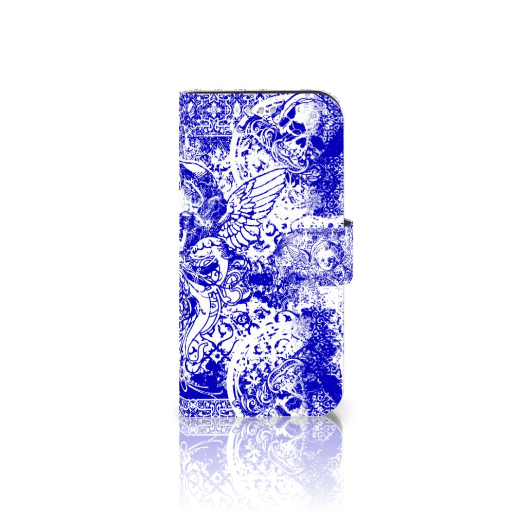 Telefoonhoesje met Naam Samsung Galaxy S7 Angel Skull Blauw