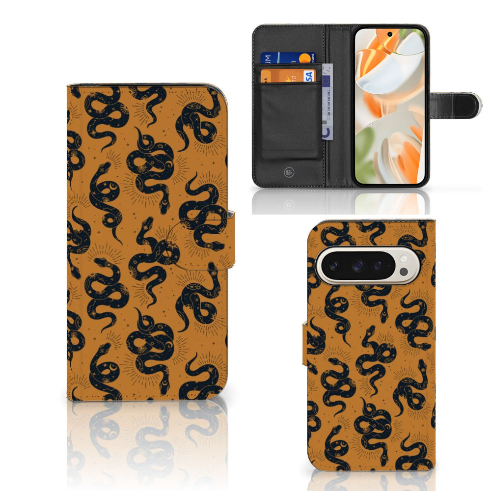 Telefoonhoesje met Pasjes voor Google Pixel 9 | 9 Pro Snakes