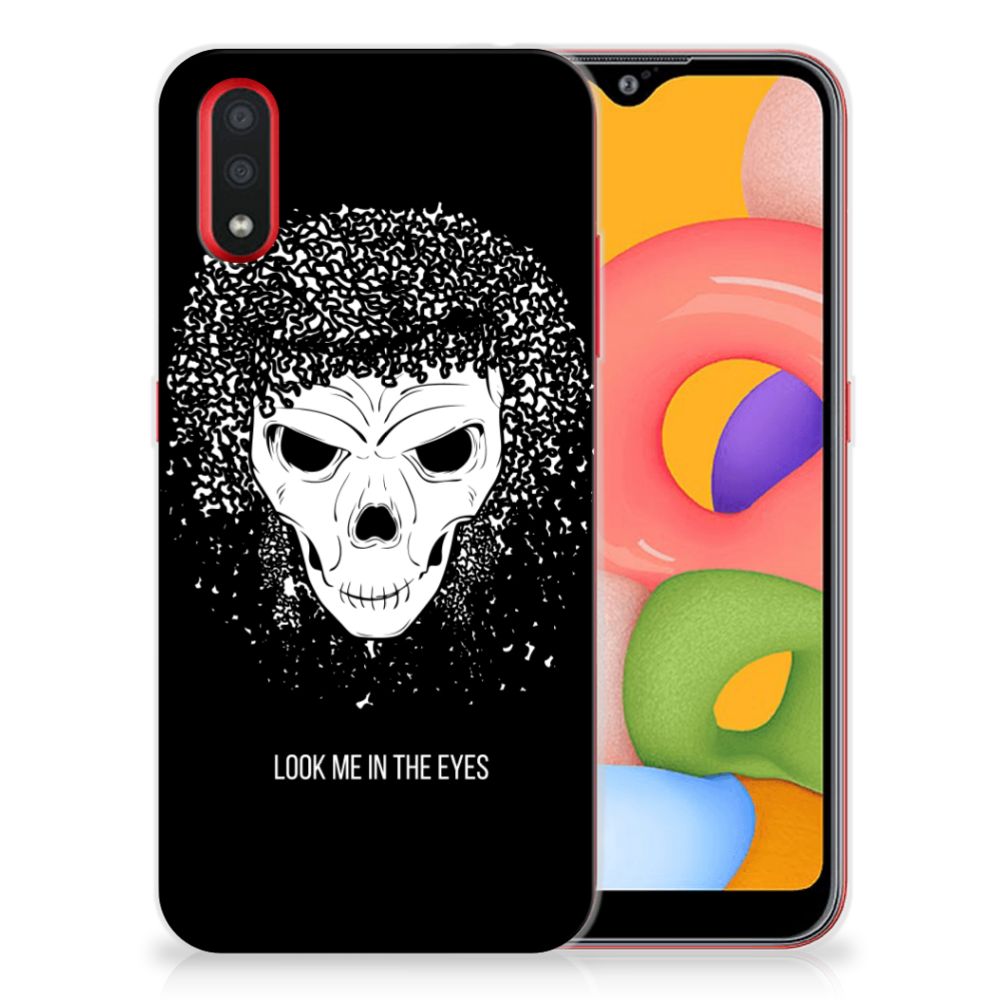 Silicone Back Case Samsung Galaxy A01 Skull Hair