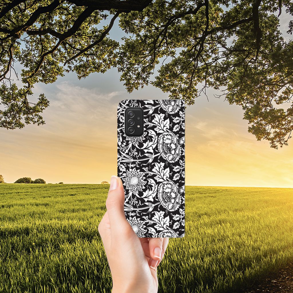 Samsung Galaxy A03s Smart Cover Black Flowers - B2C Telecom