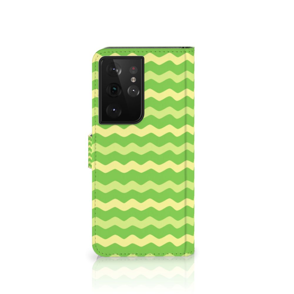 Samsung Galaxy S21 Ultra Telefoon Hoesje Waves Green