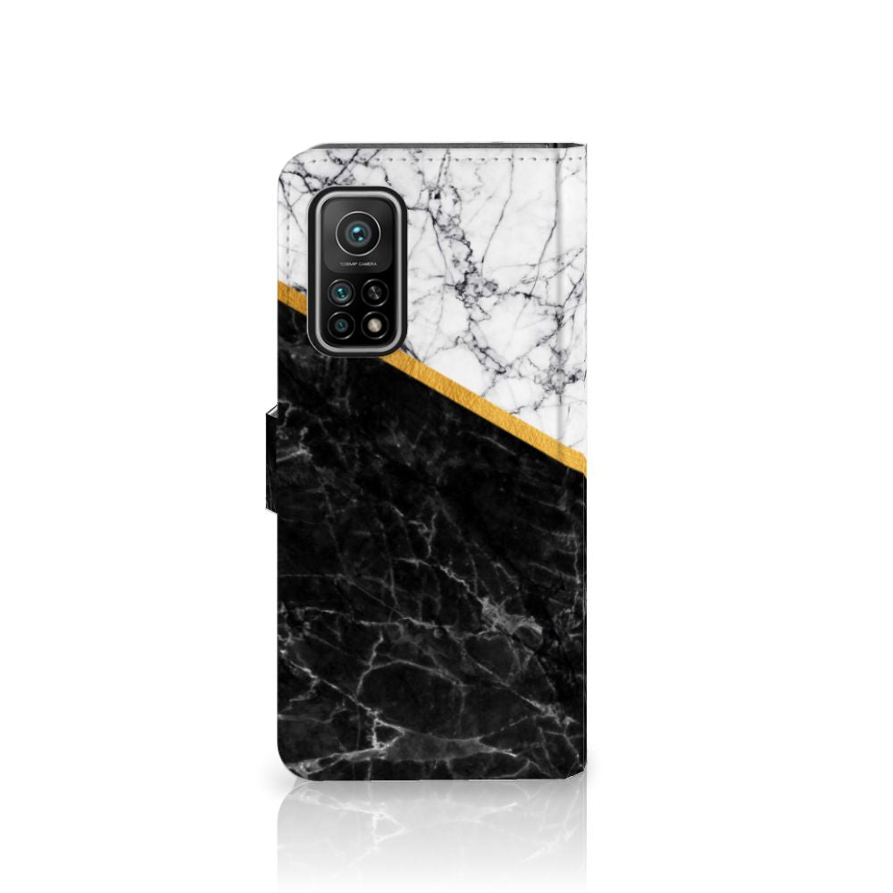 Xiaomi Mi 10T Pro | Mi 10T Bookcase Marmer Wit Zwart - Origineel Cadeau Man